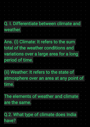 Notes Climate 2023 - Chapter 4- CLIMATE WEATHER CLIMATE Day-to-day or ...
