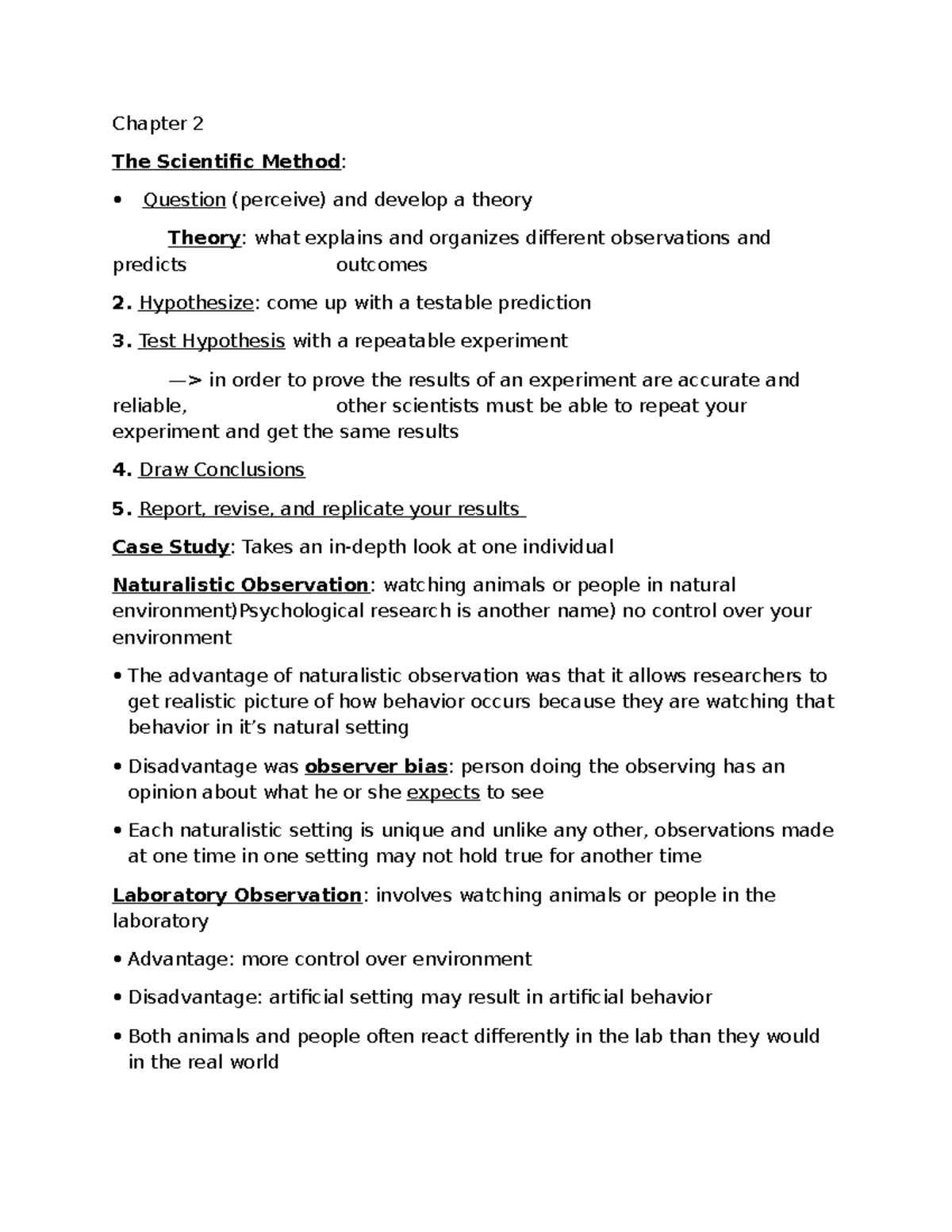 Chapter 2 Psychology Scientific Method, Maslow - Chapter 2 The ...