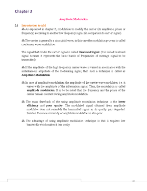 Chapter 2-Modulation - notes - Modulation 2 Introduction to Modulation ...