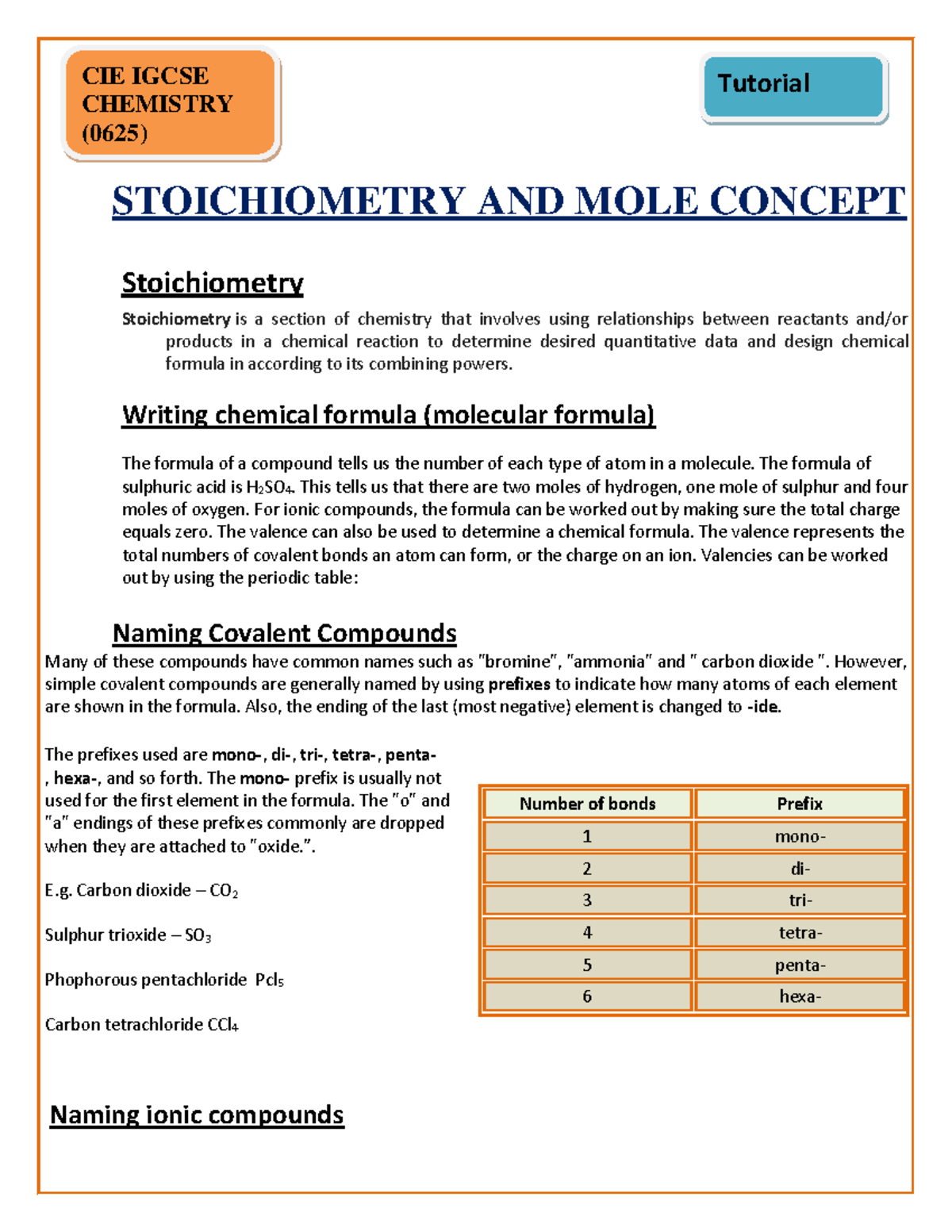 Stoichiometryandmoleconcept-1 - STOICHIOMETRY AND MOLE CONCEPT ...