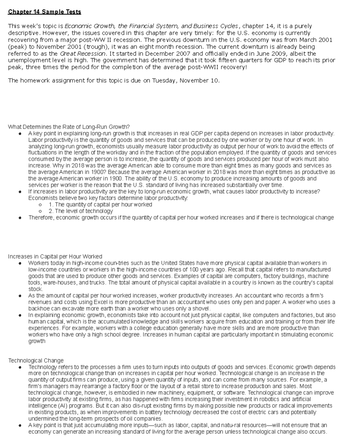 Copy Of Chapter 14 Reading Quiz & Sample Tests - Chapter 14 Sample ...