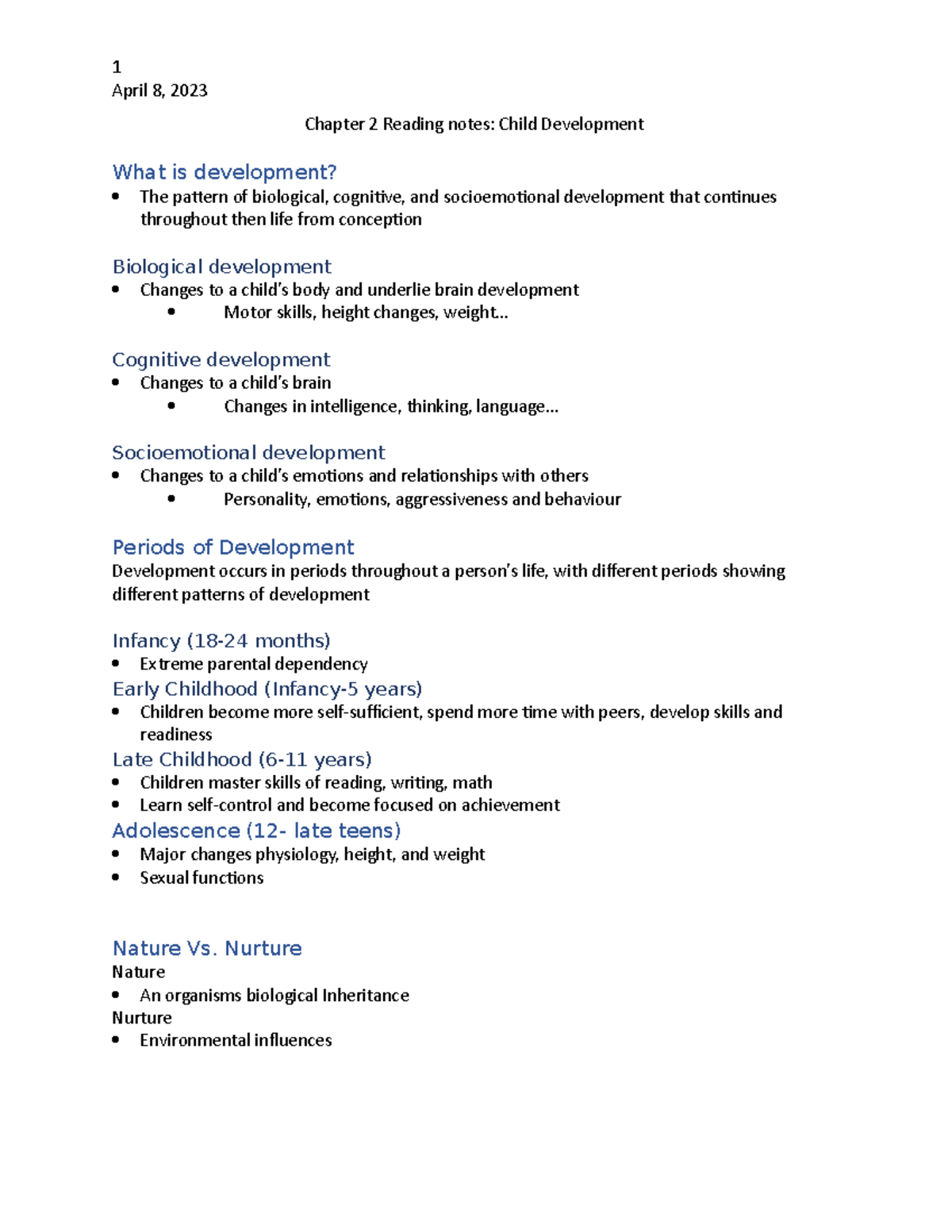 Chapter 2 Reading notes - 1 April 8, 2023 Chapter 2 Reading notes ...