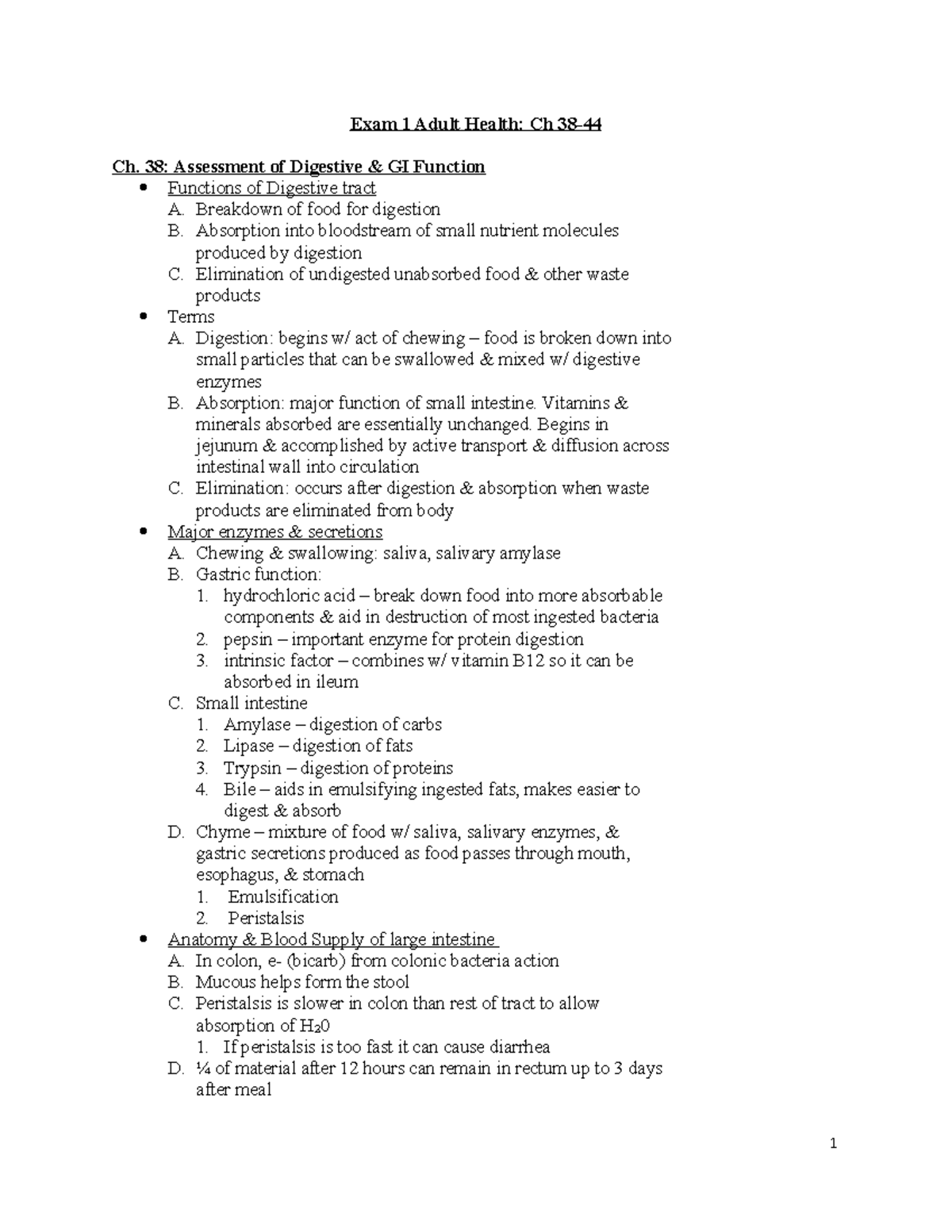 Exam 1 Study Guide - Lecture notes, medications, and nursing ...