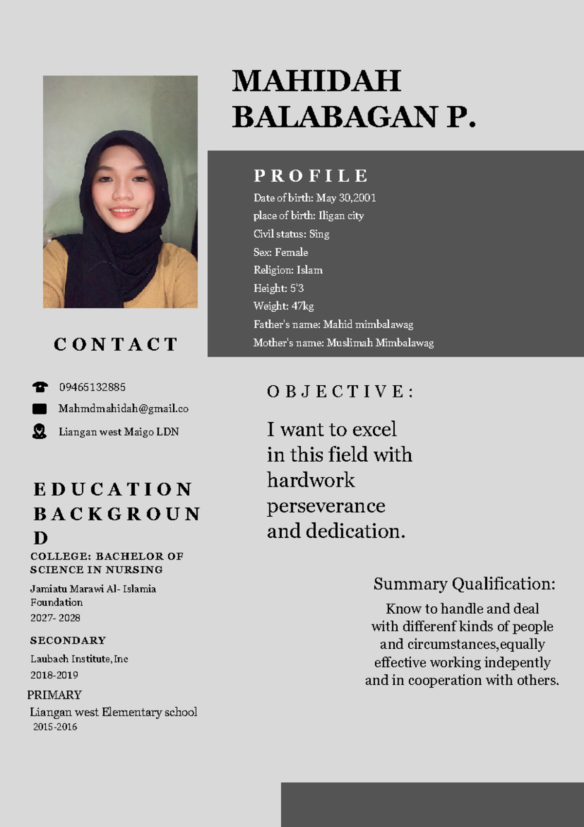 Modern-Grey-Resume- 20240412 231457 0000 - 09465132885 Liangan west ...