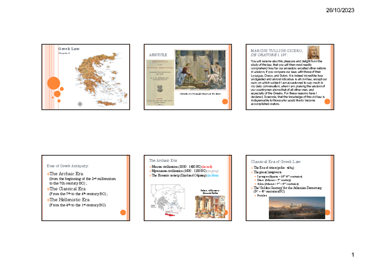 2023 - Slide droit grec - Greek Law Chapter 8 A RISTOTLE Aristotle and ...