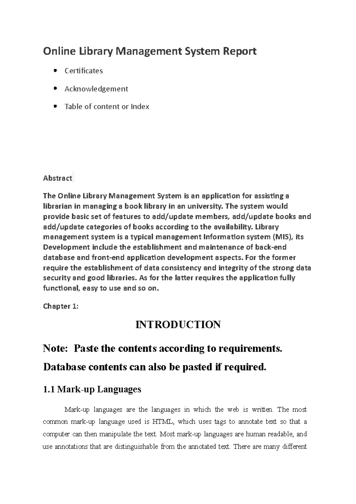 Online library Management System report - Online Library Management ...