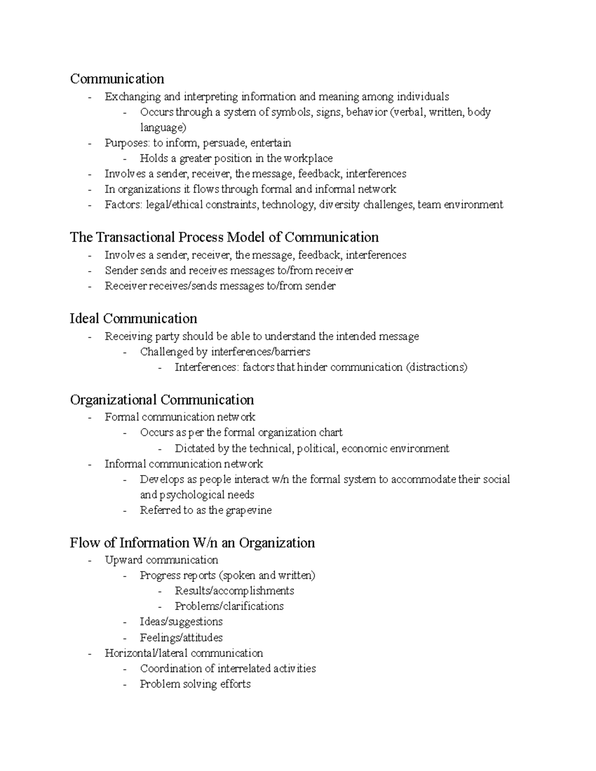 Establishing a Framework for Ch. 1 - Communication Exchanging and ...