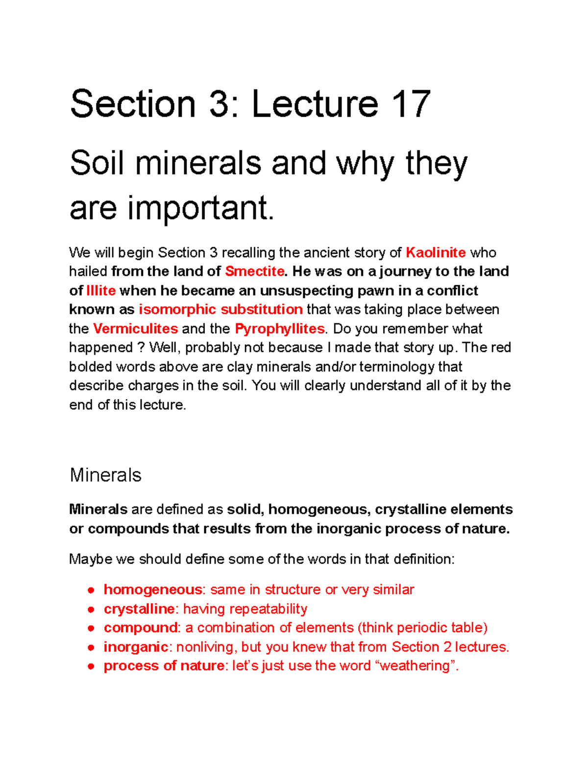 World of soils (test 3) lecture notes from my online course the last