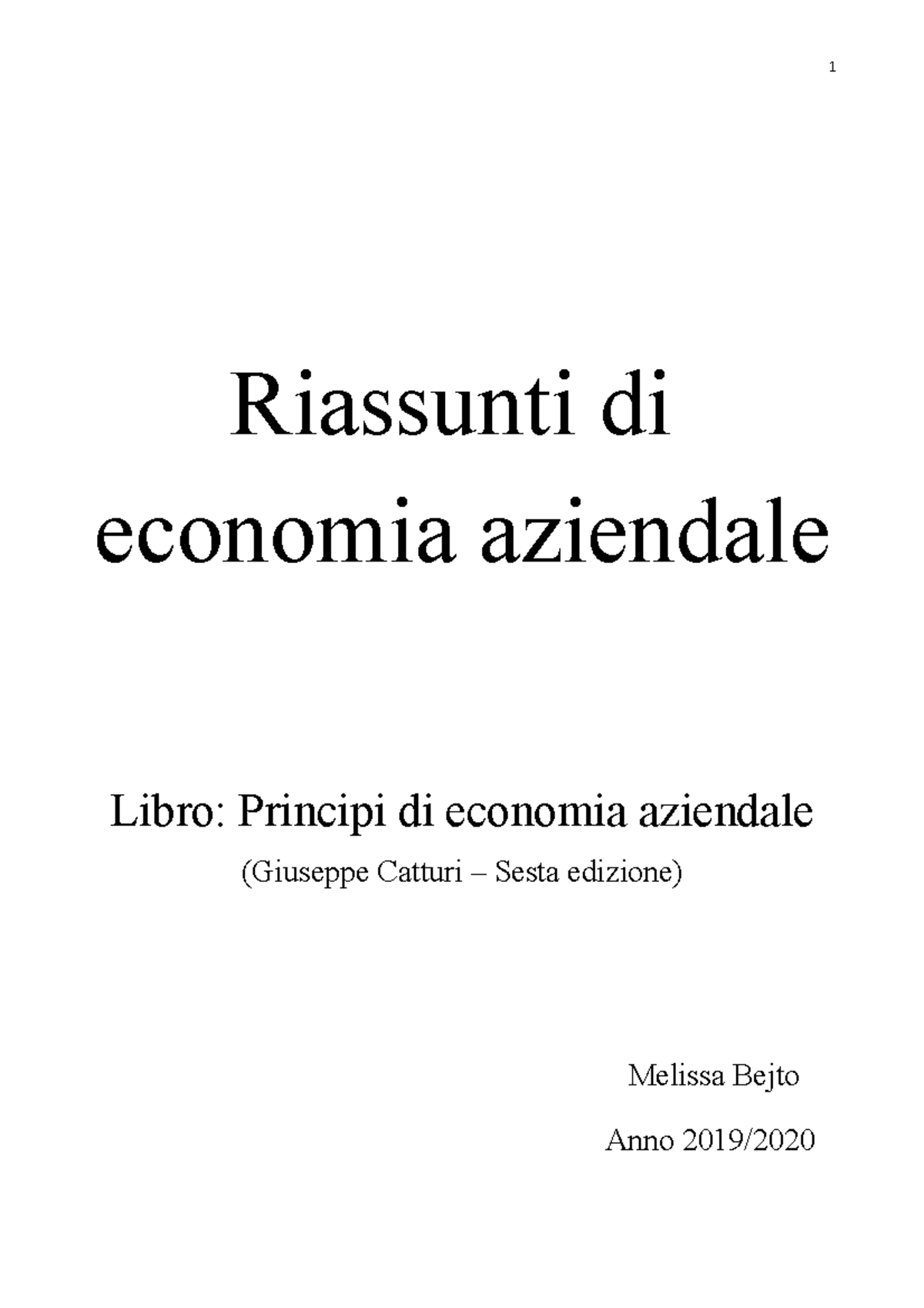 Economia Aziendale - Appunti - Riassunti Di Economia Aziendale Libro ...