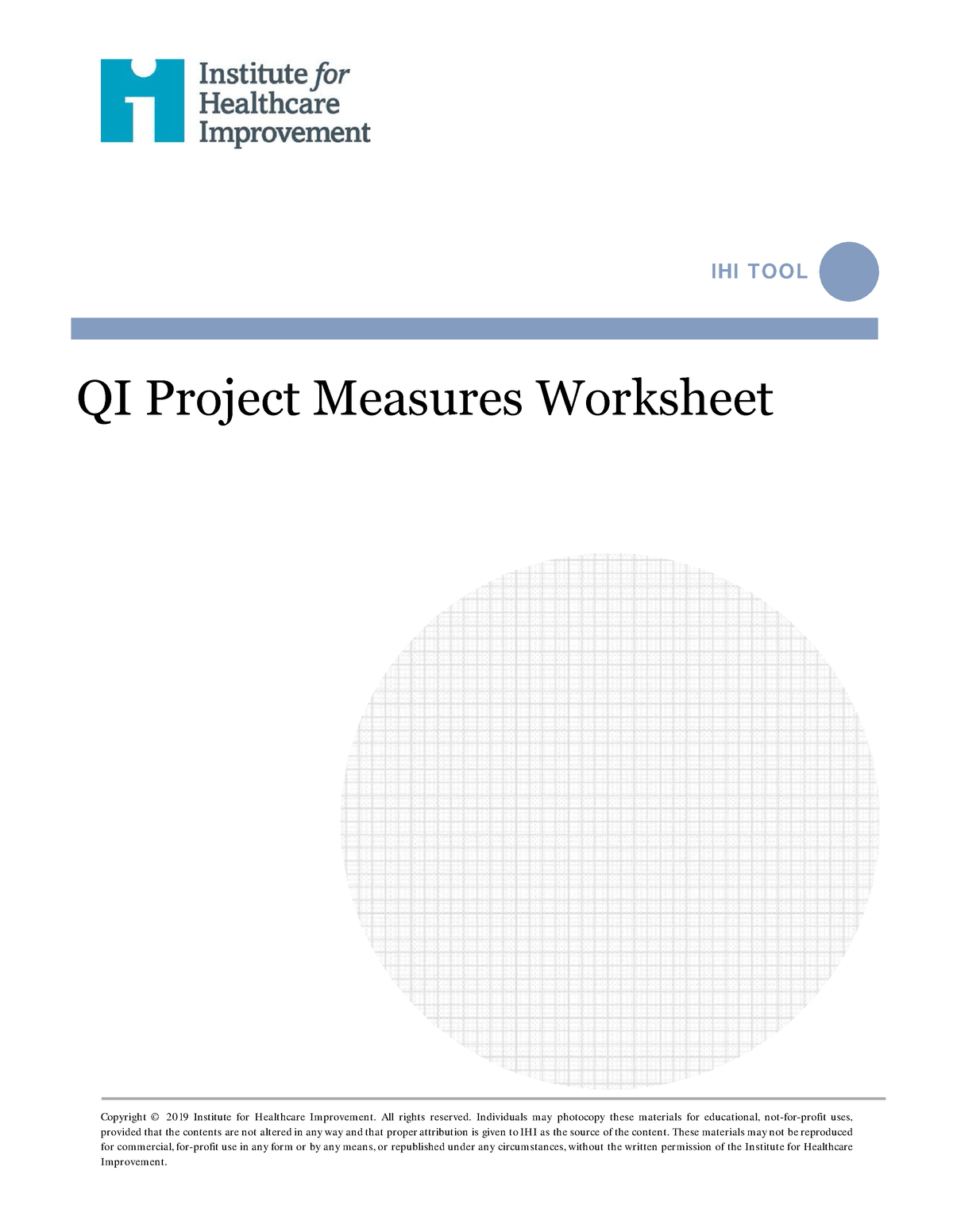 IHITool QIProject Measures Worksheet - IHI TOOL QI Project Measures ...