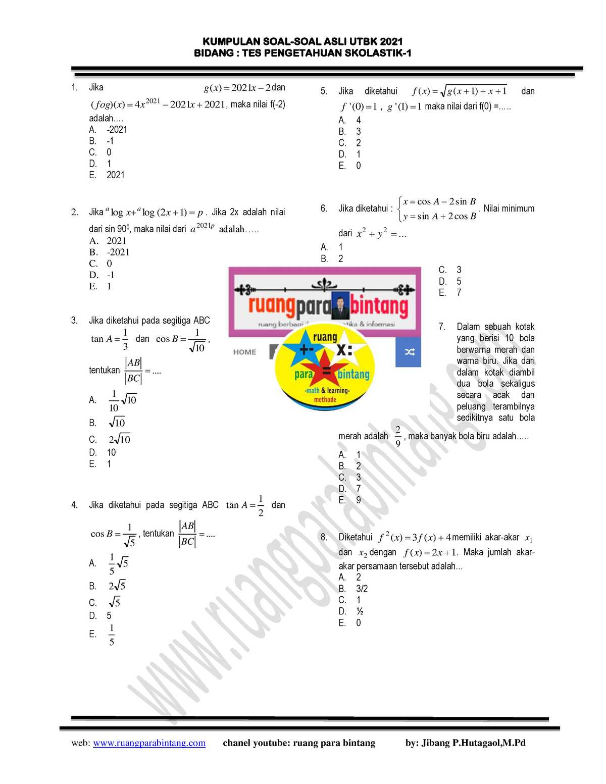 SOAL UTBK 2021 Bagian 1 (www - KUMPULAN SOAL-SOAL ASLI UTBK 2021 BIDANG ...