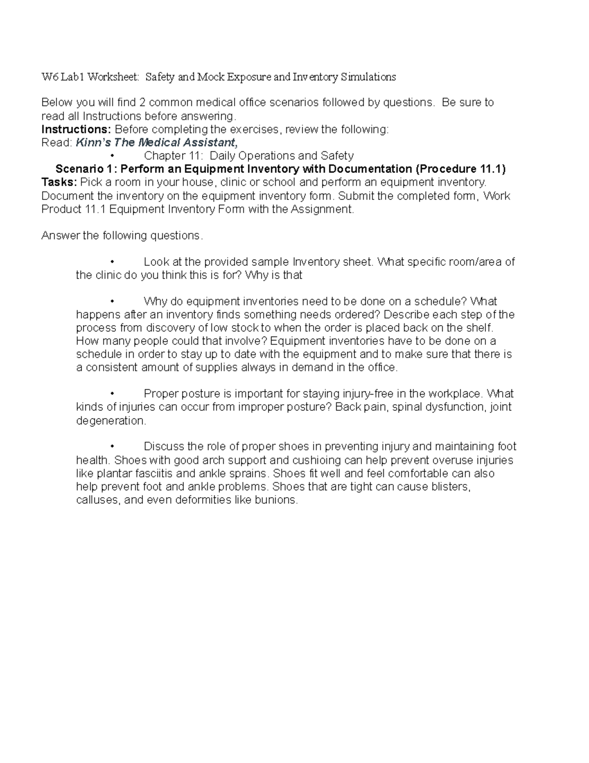 MOA110 W6 Lab.docx MO110 - W6 Lab1 Worksheet: Safety And Mock Exposure ...