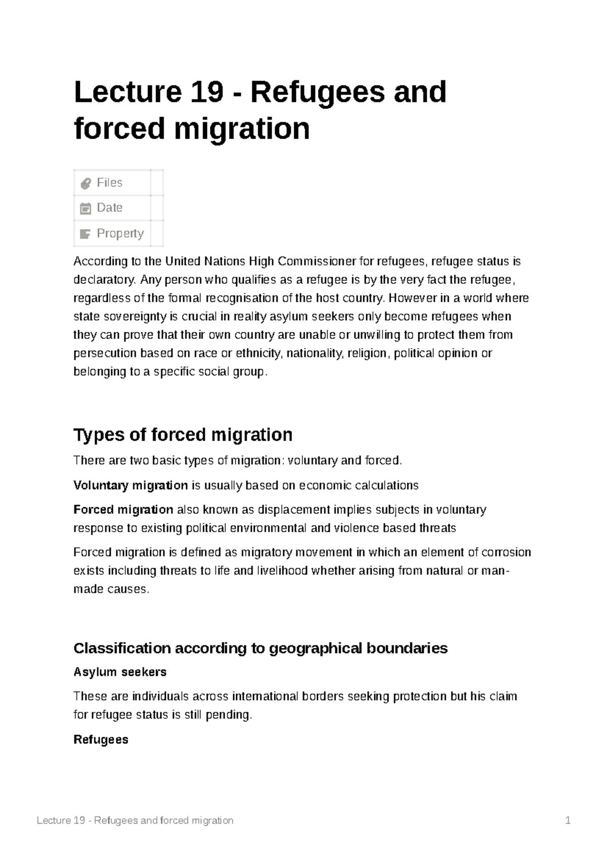 lecture-19-refugees-and-forced-migration-lecture-19-refugees-and