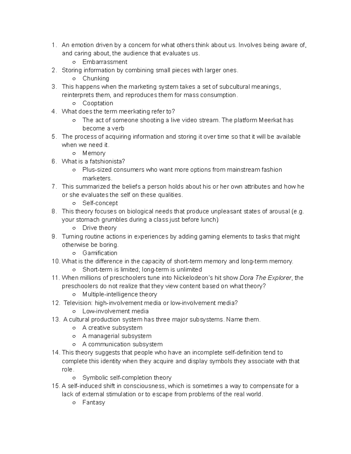 Consumer Behavior Test Review - An emotion driven by a concern for what ...