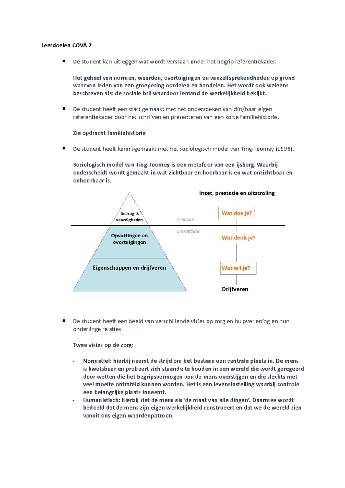 Leerdoelen COVA 2 - Cova Les 2 - Leerdoelen COVA 2 De Student Kan ...