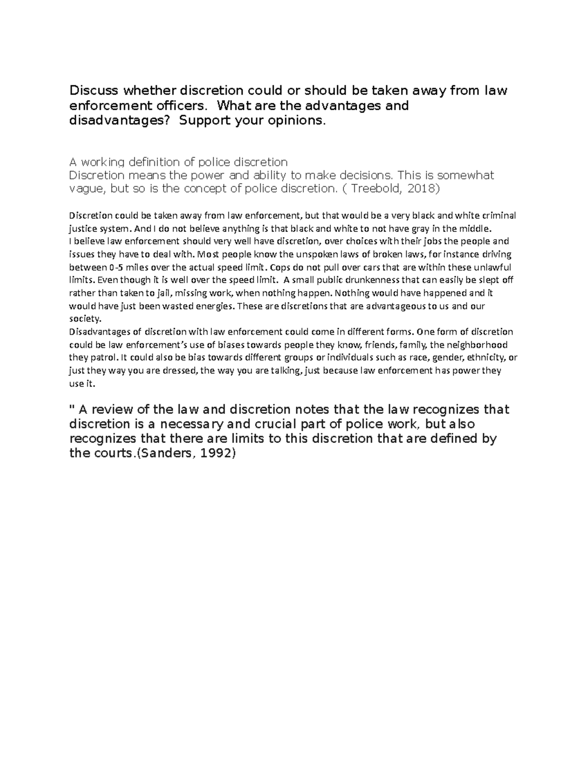 Discretion unit 1.1 copy Discuss whether discretion could or should