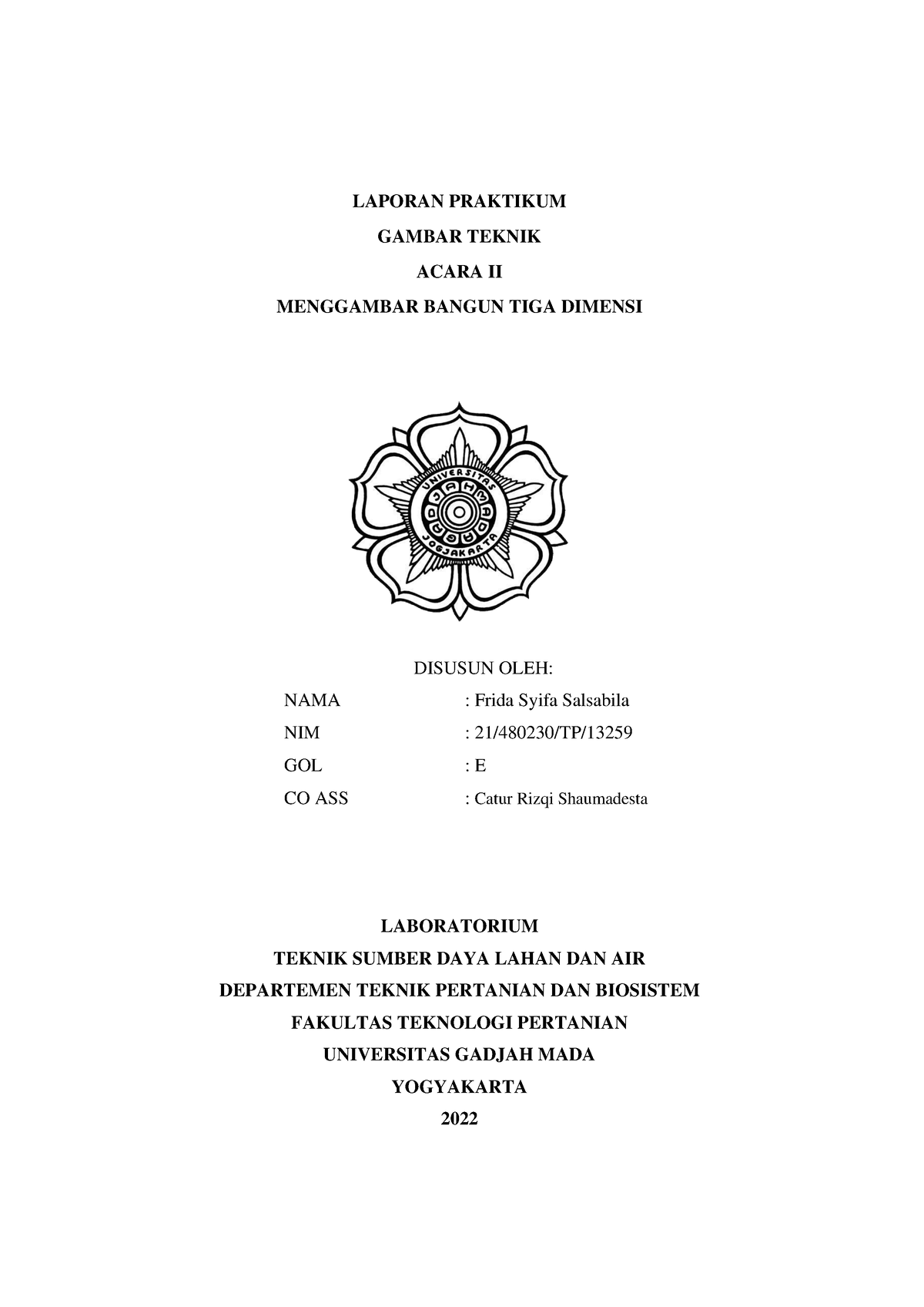 Laporan Praktikum Gambar Teknik Acara Ii Laporan Praktikum Gambar 