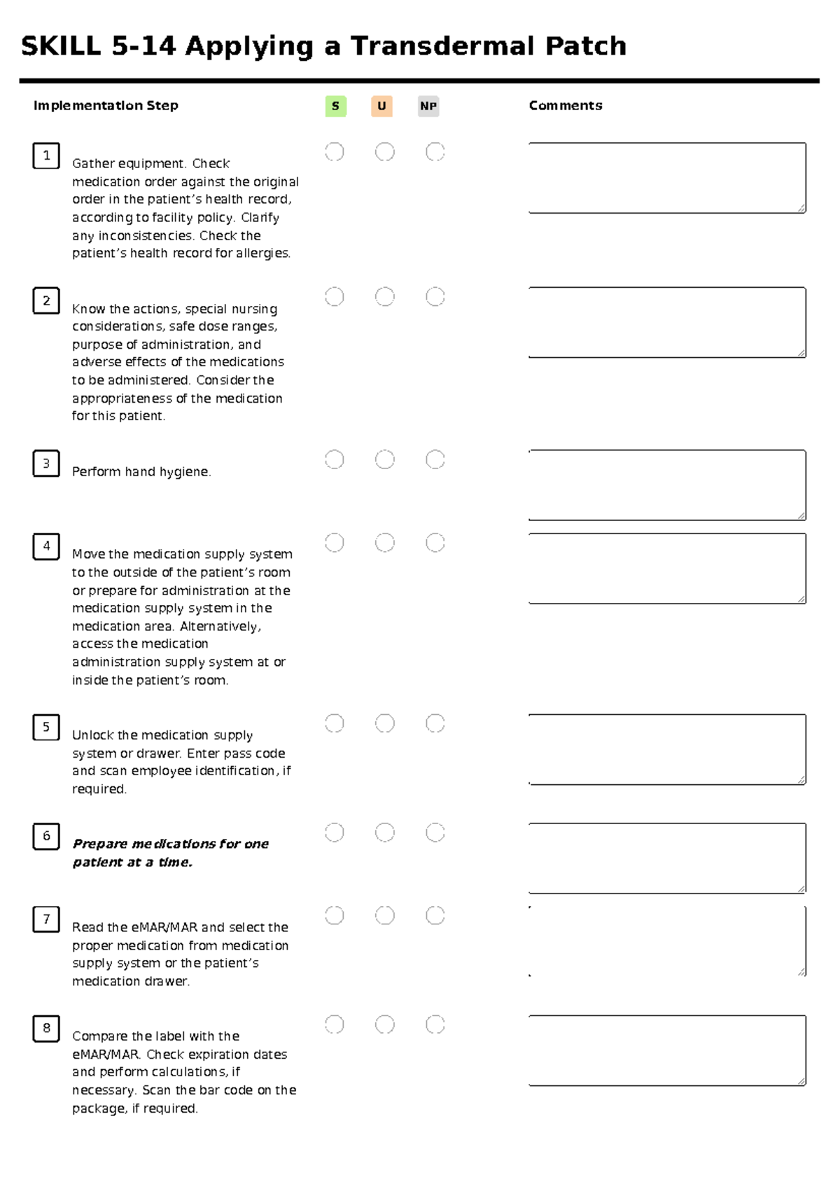 Applying a Transdermal Patch SKILL 514 Applying a Transdermal Patch