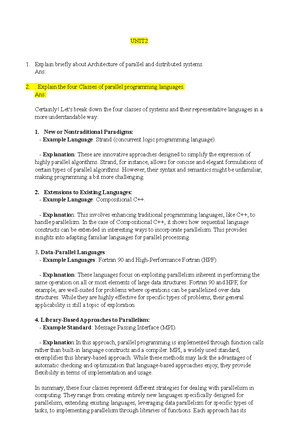PDC unit 1 notes by aniket - UNIT 1. Explain the parallelism in short ...