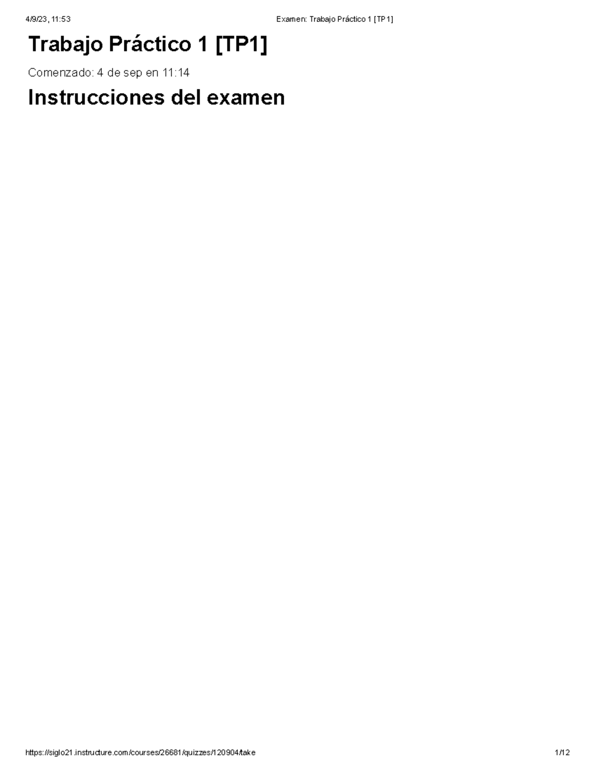 Examen Trabajo Práctico 1 [tp1] Privado 3 Trabajo Práctico 1 [tp1