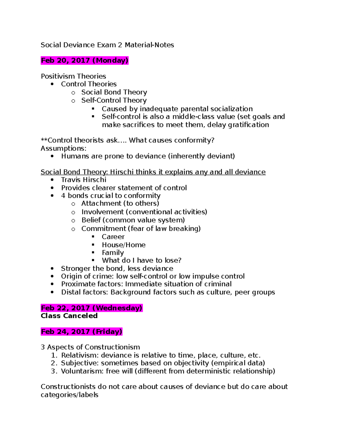 Social Deviance Exam 2 Material - Social Deviance Exam 2 Material-Notes ...