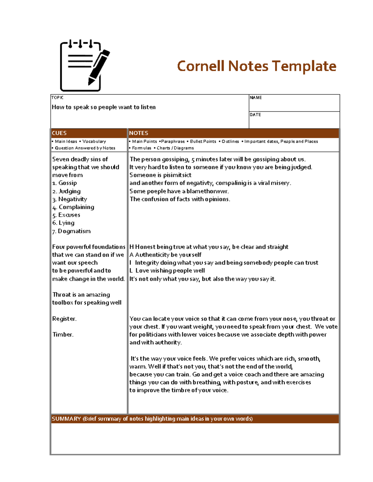 ENG 120 Ted Talks part 1 Public Speaking SUMMARY (Brief summary of