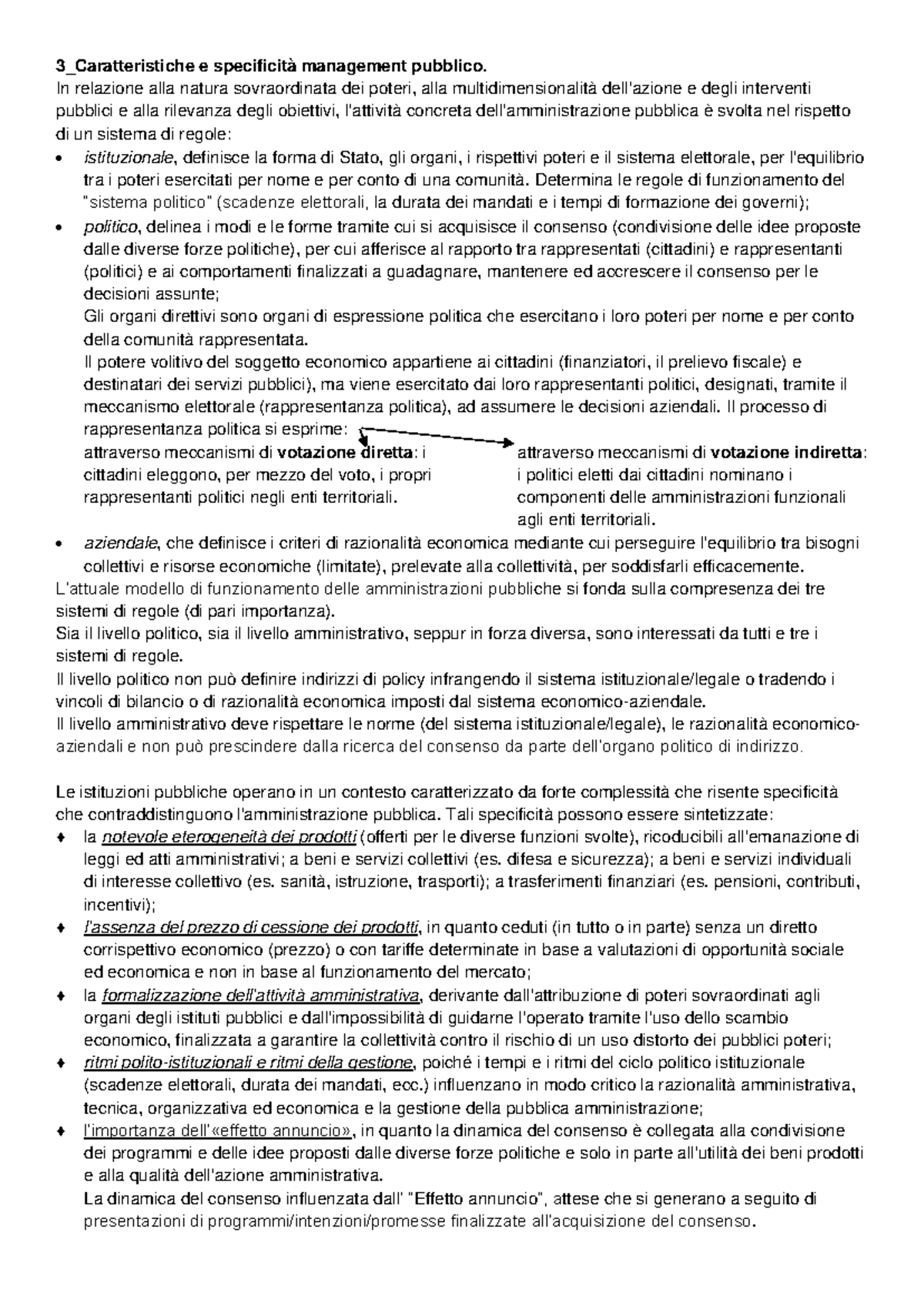 3 Caratteristiche e specificità management pubblico - In relazione alla ...