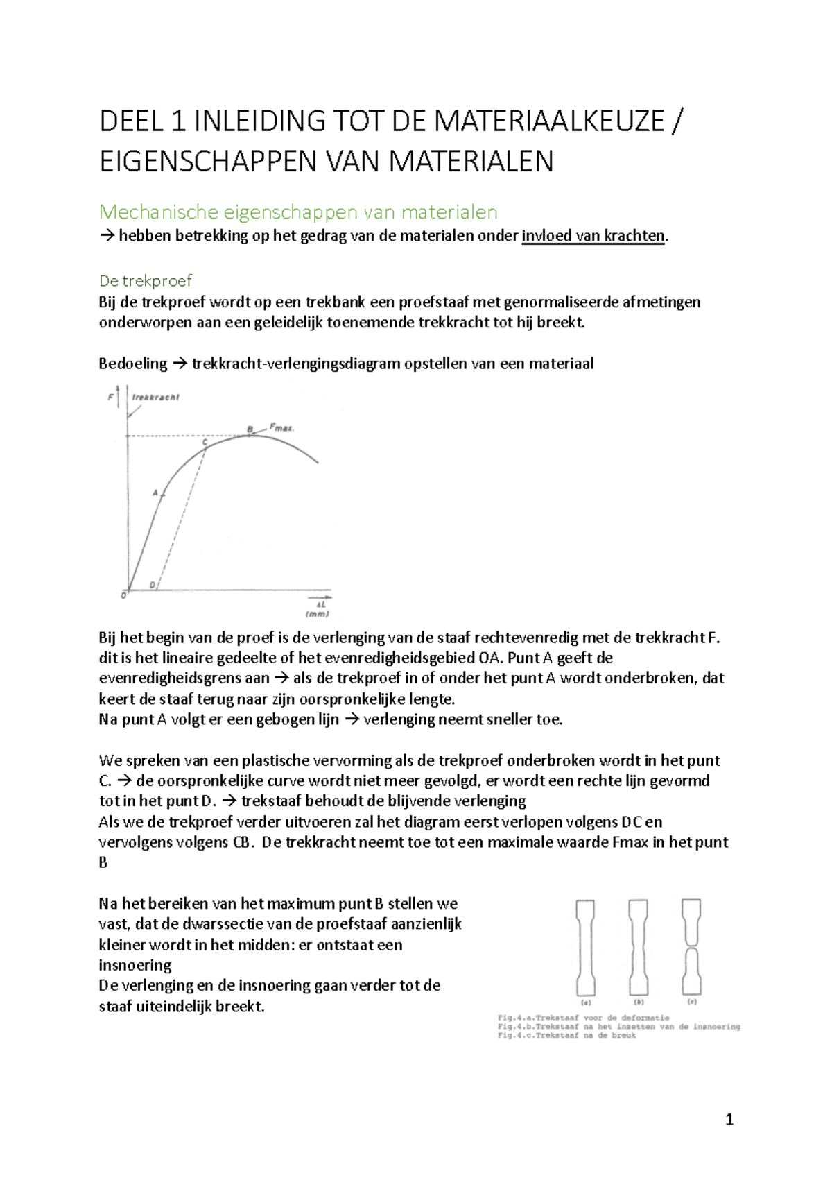 Samenvatting Materialen Sem2 - DEEL 1 INLEIDING TOT DE MATERIAALKEUZE ...