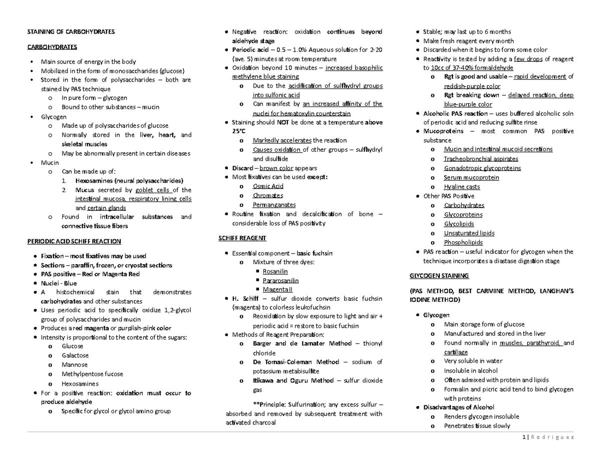 Staining Of Carbohydrates Staining Of Carbohydrates Carbohydrates Main Source Of Energy In