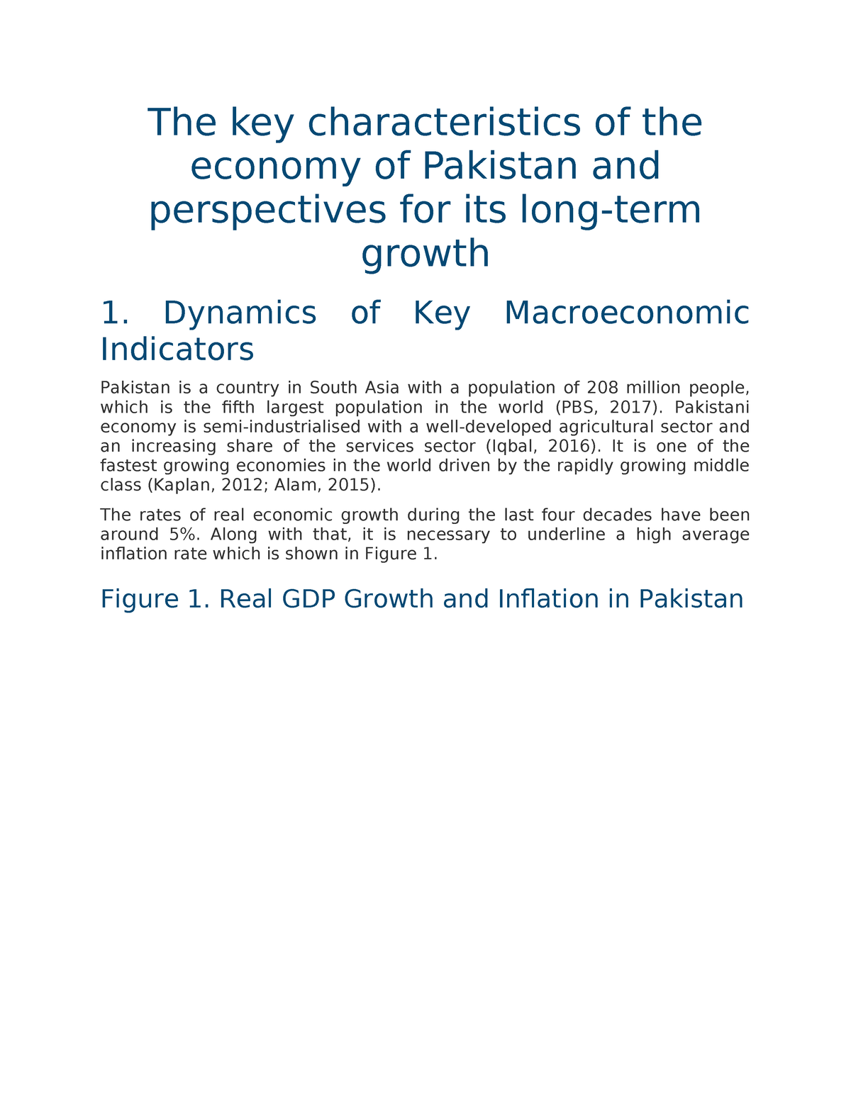 economy of pakistan essay outline