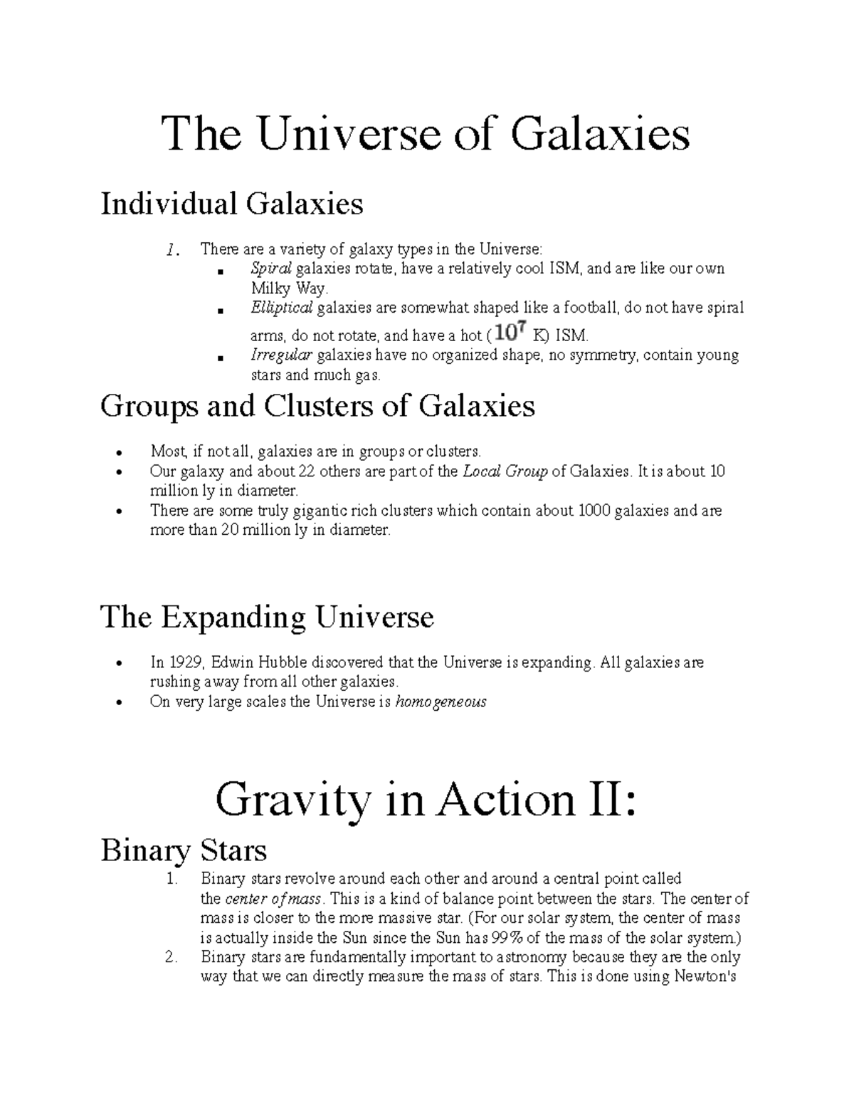 Astr 6 - Astronomy Lecture Notes 6 - The Universe Of Galaxies ...