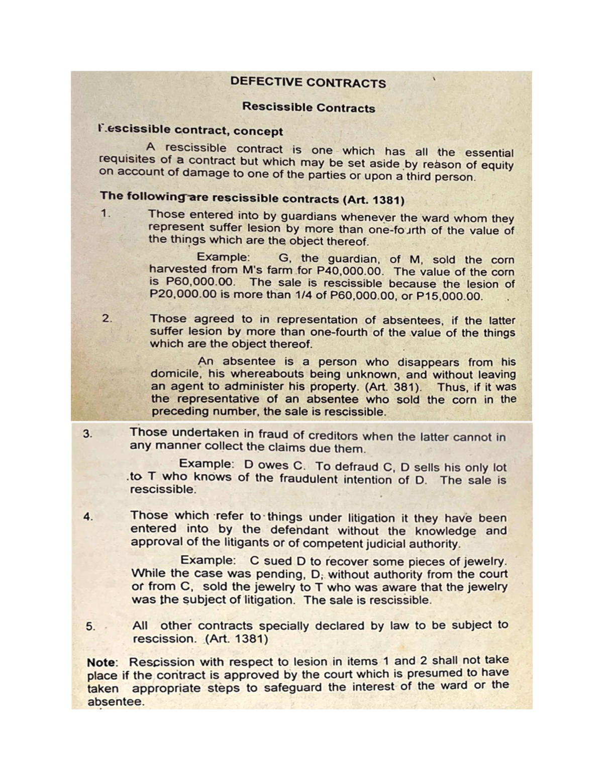 LAW-001 Defective-Contracts - Business Law - Studocu
