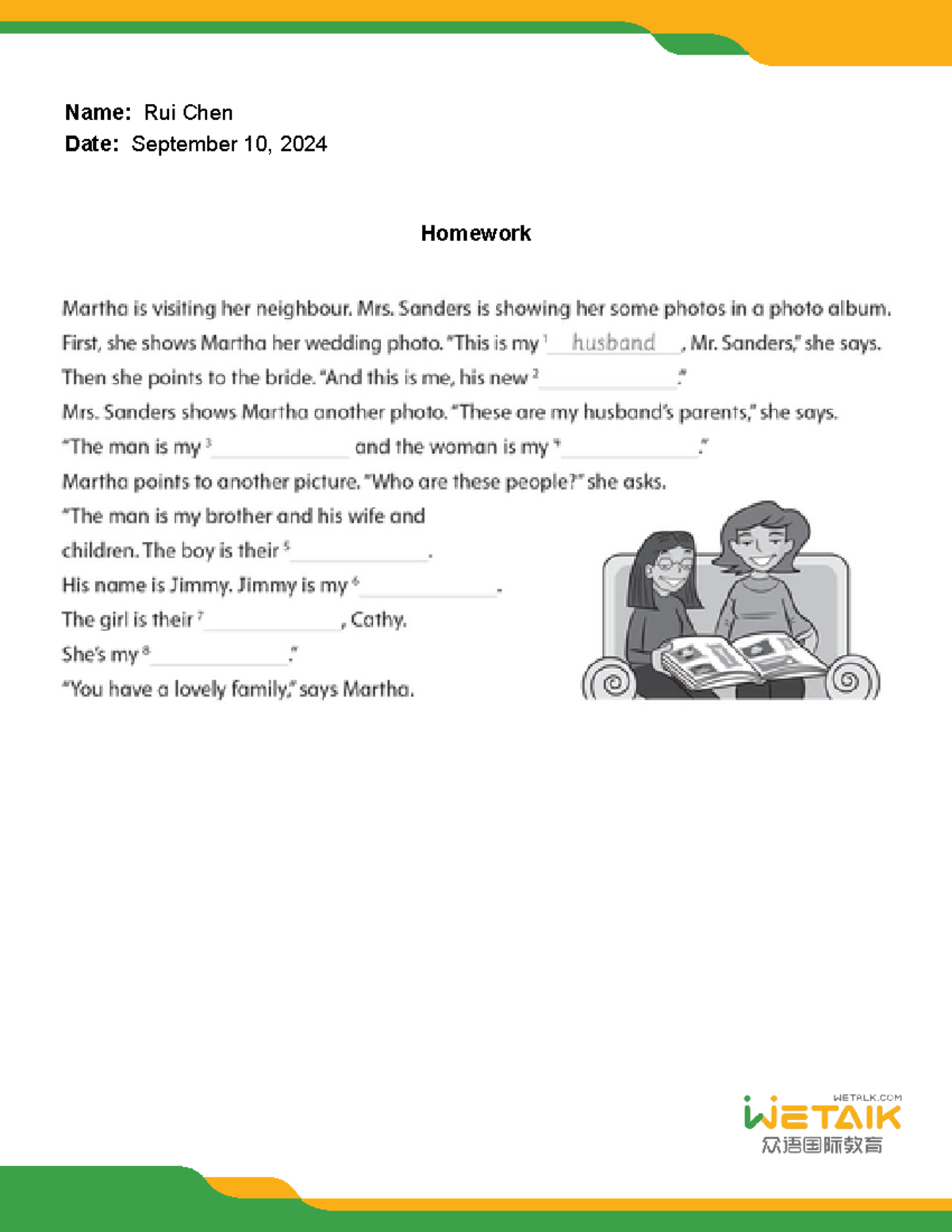 Homework 9 - Name: Rui Chen Date: September 10, 2024 Homework Martha is ...