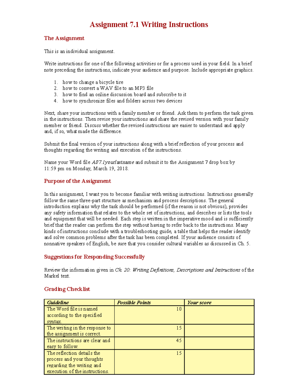 assignment worksheet 7