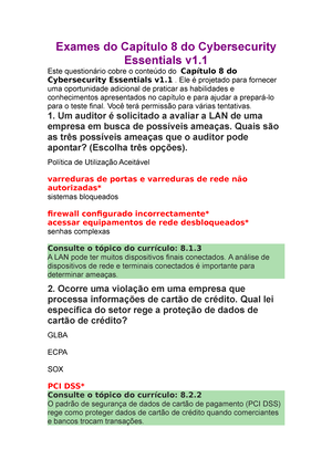 Exame Final De Cybersecurity Essentials V1 - Exame Final De ...