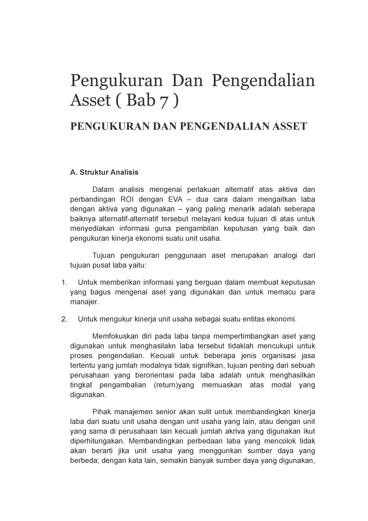 Pengukuran Dan Pengendalian Asset Bab 7 - Struktur Analisis Dalam ...