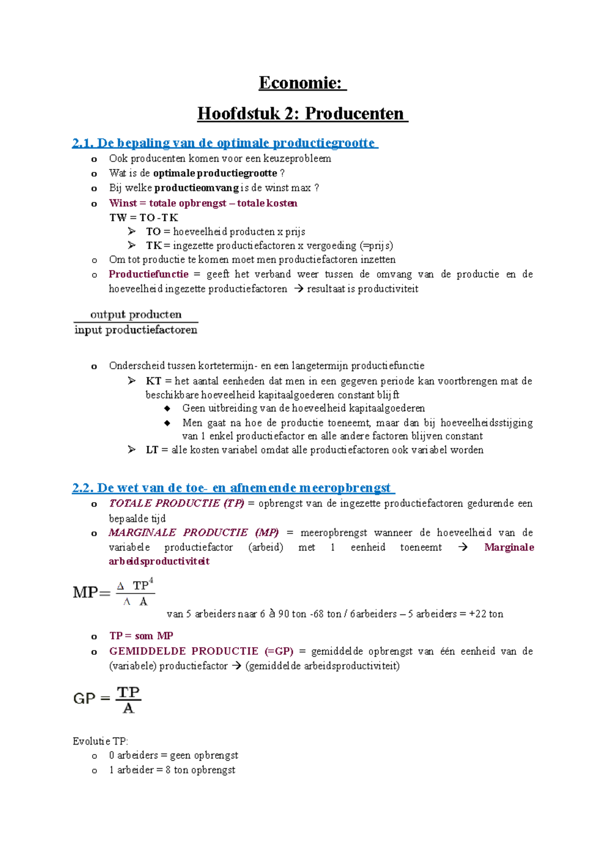 Samenvatting Micro-economie H2 2020/2021 - Economie: Hoofdstuk 2 ...