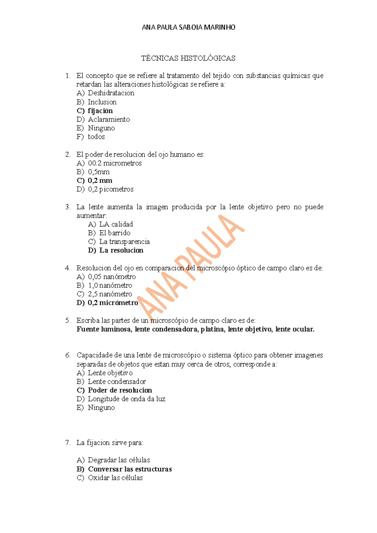 Repasos Varios Resueltos De Histología - TÉCNICAS HISTOLÓGICAS El ...