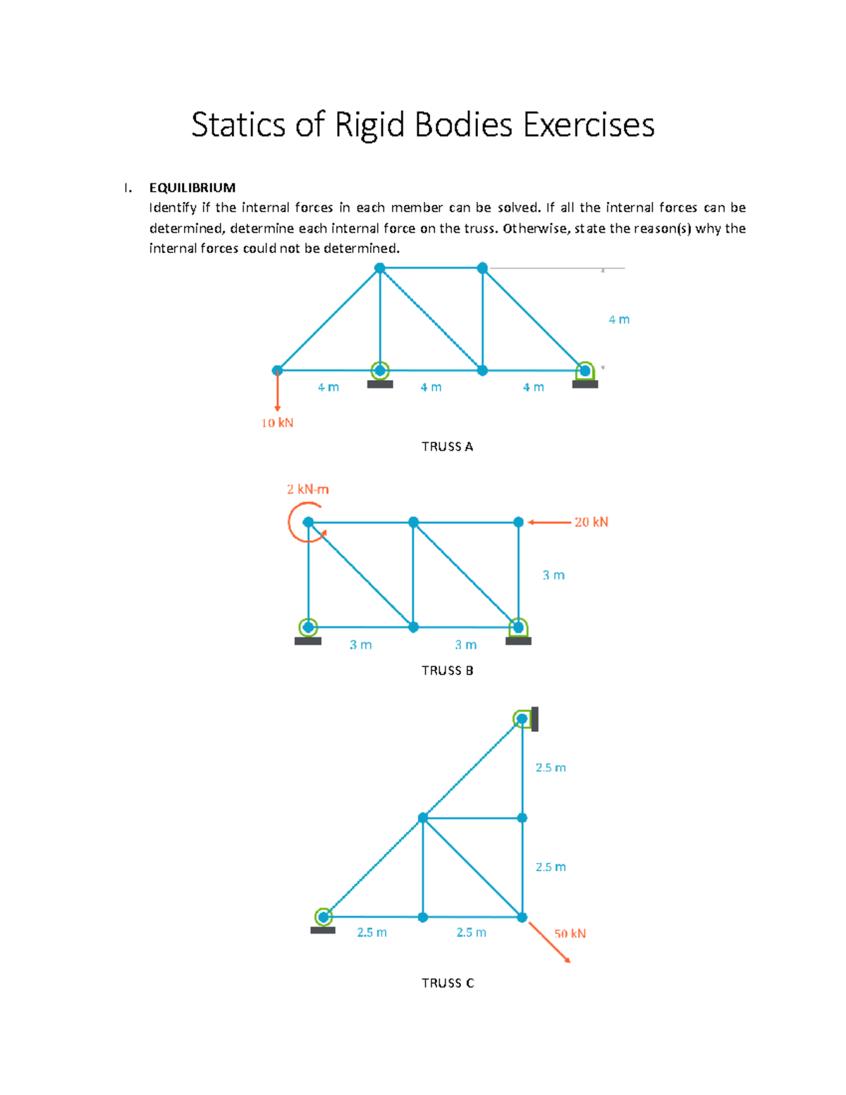 StaticsExercises StaticsExercises Statics of Rigid Bodies