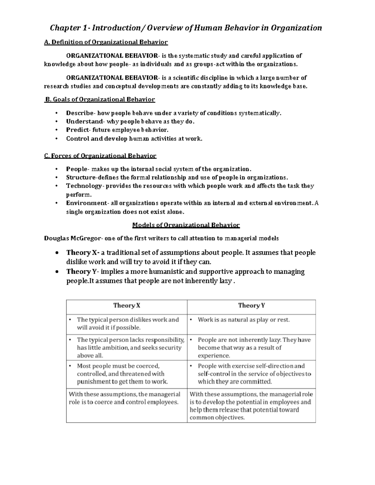 MGT102 Chapter 1 - Chapter 1- Introduction/ Overview Of Human Behavior ...