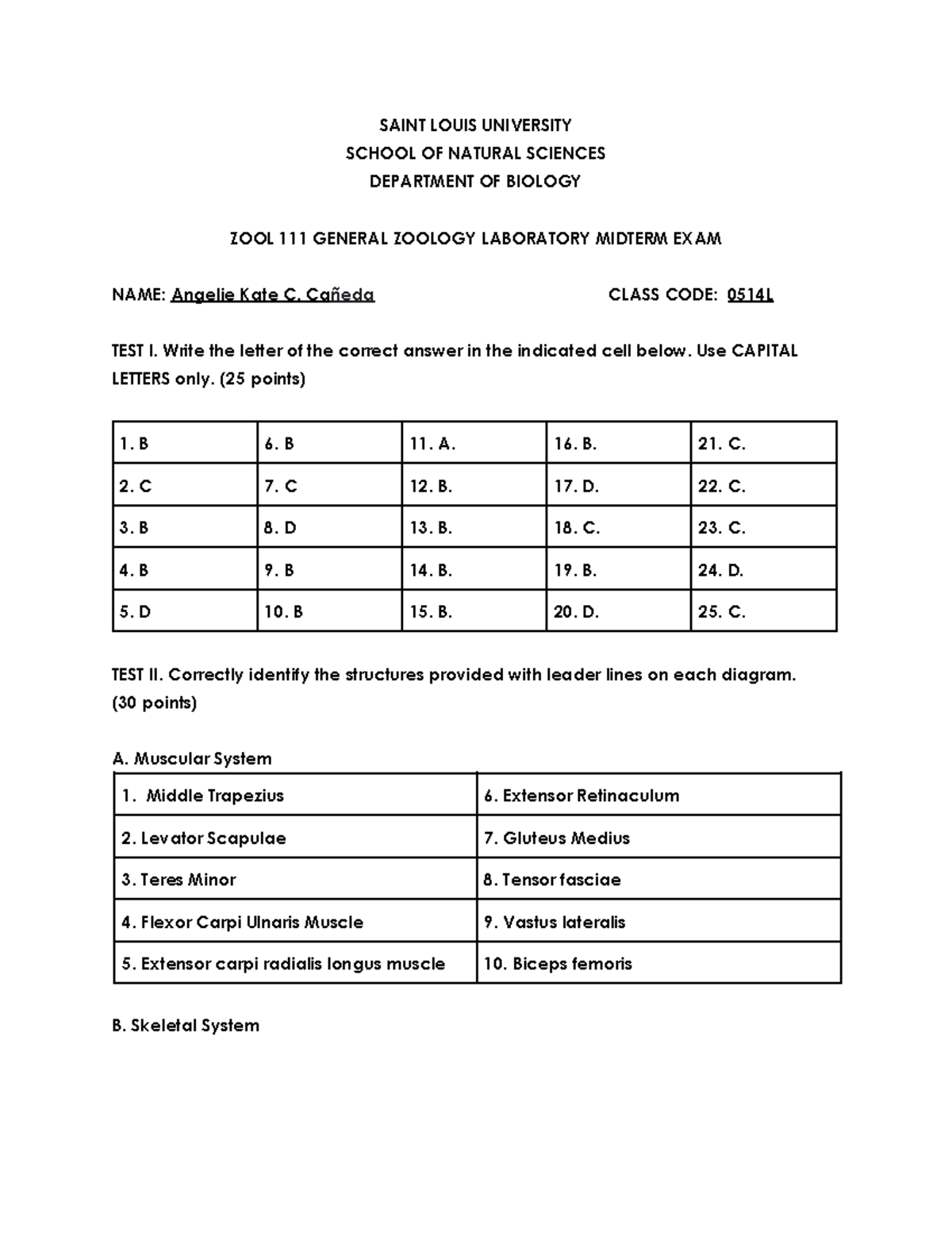 Cañ Eda Angelie Midterm Lab Exam - Saint Louis University School Of 