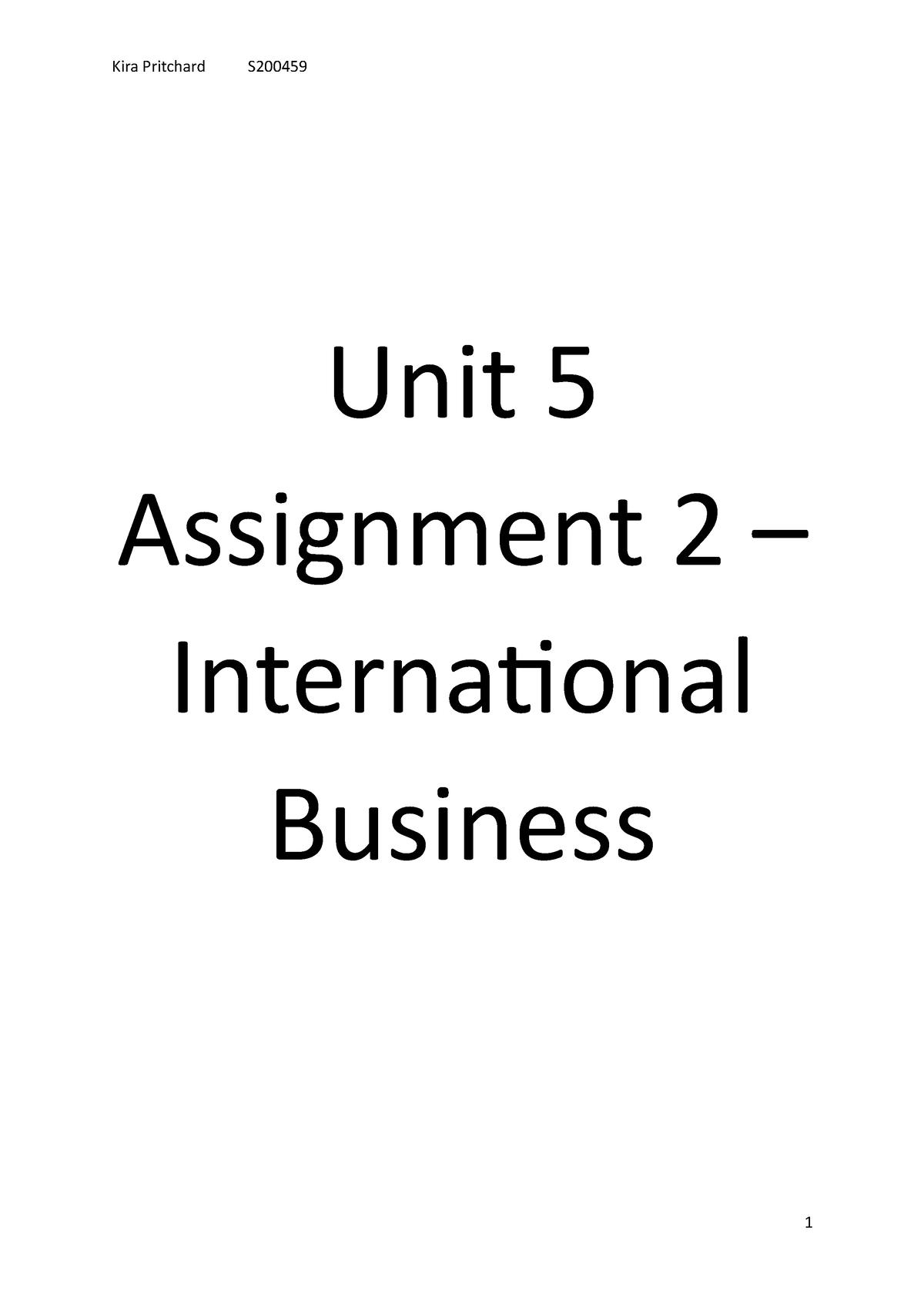 unit 5 international business assignment 2 tesco