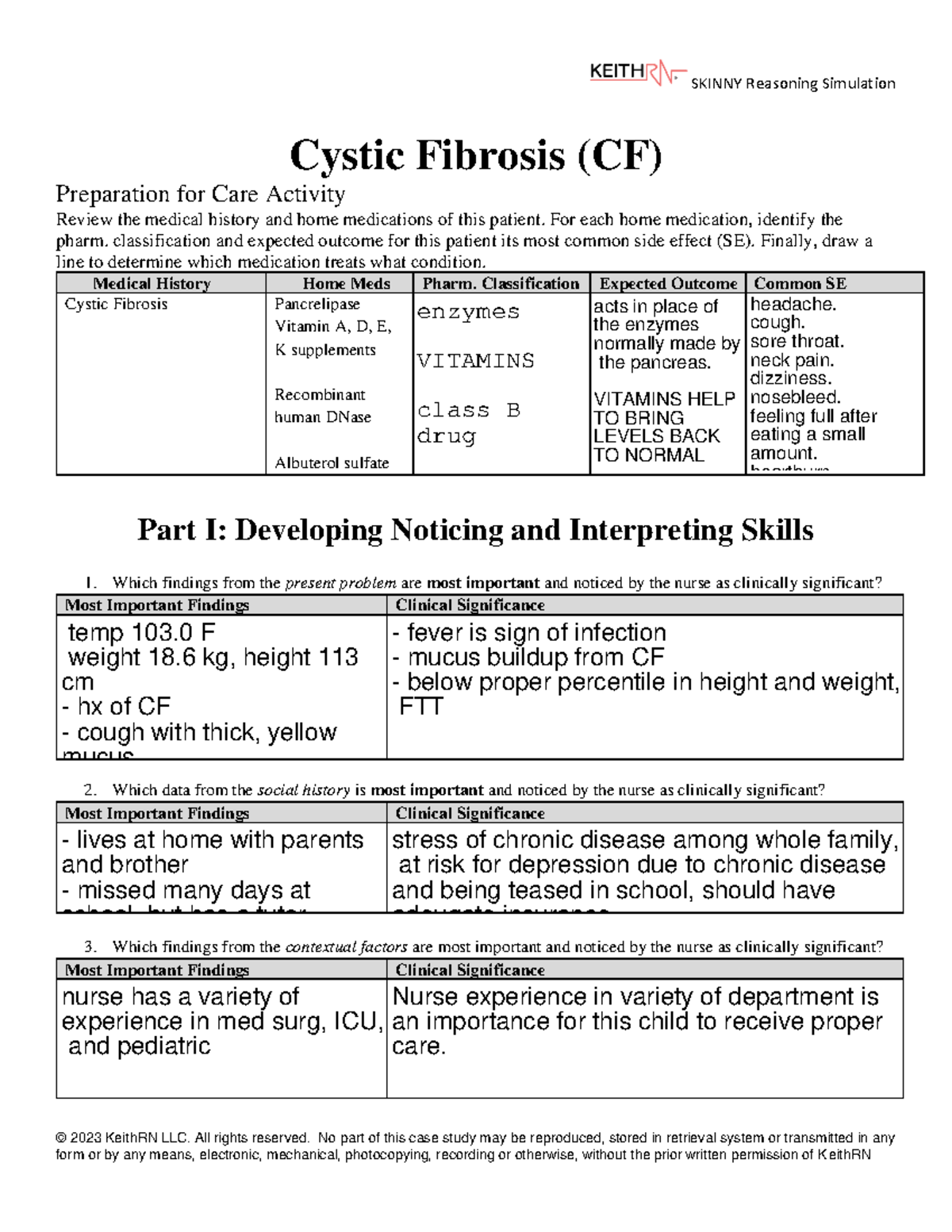 keith rn cystic fibrosis case study