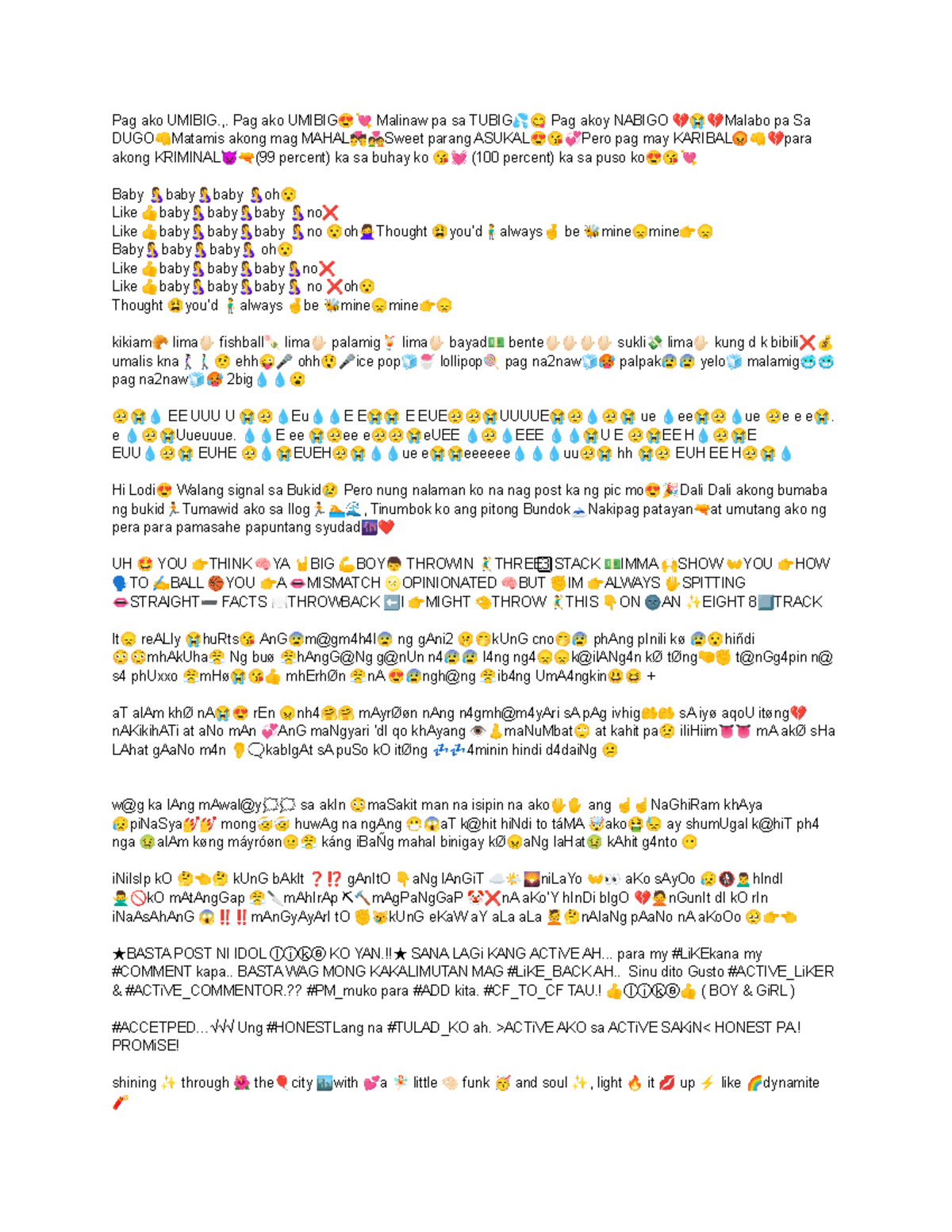 Copy pasta - Notes - Pag ako UMIBIG.,. Pag ako UMIBIG Malinaw pa sa ...