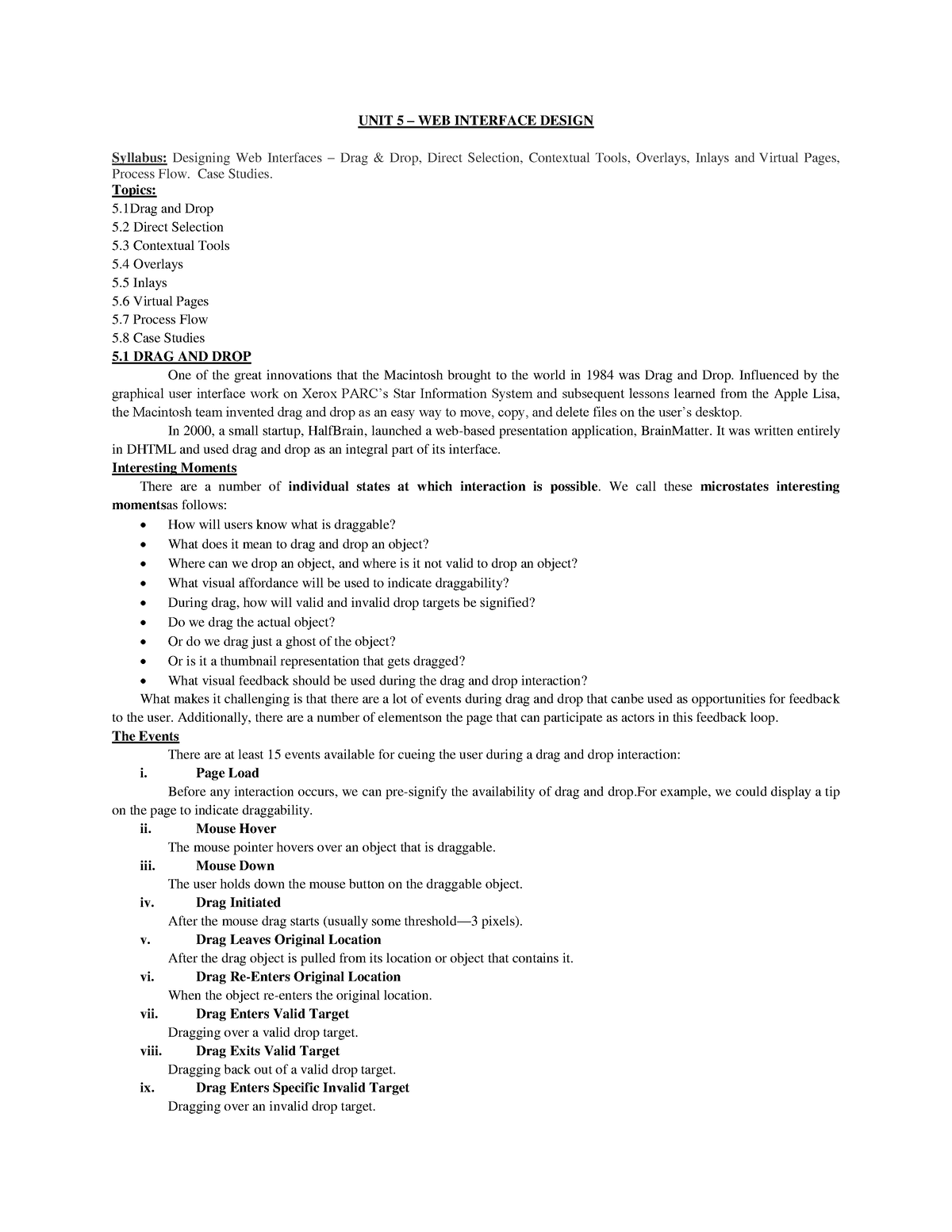 HCI unit 5 1 - UNIT 5 – WEB INTERFACE DESIGN Syllabus: Designing Web ...