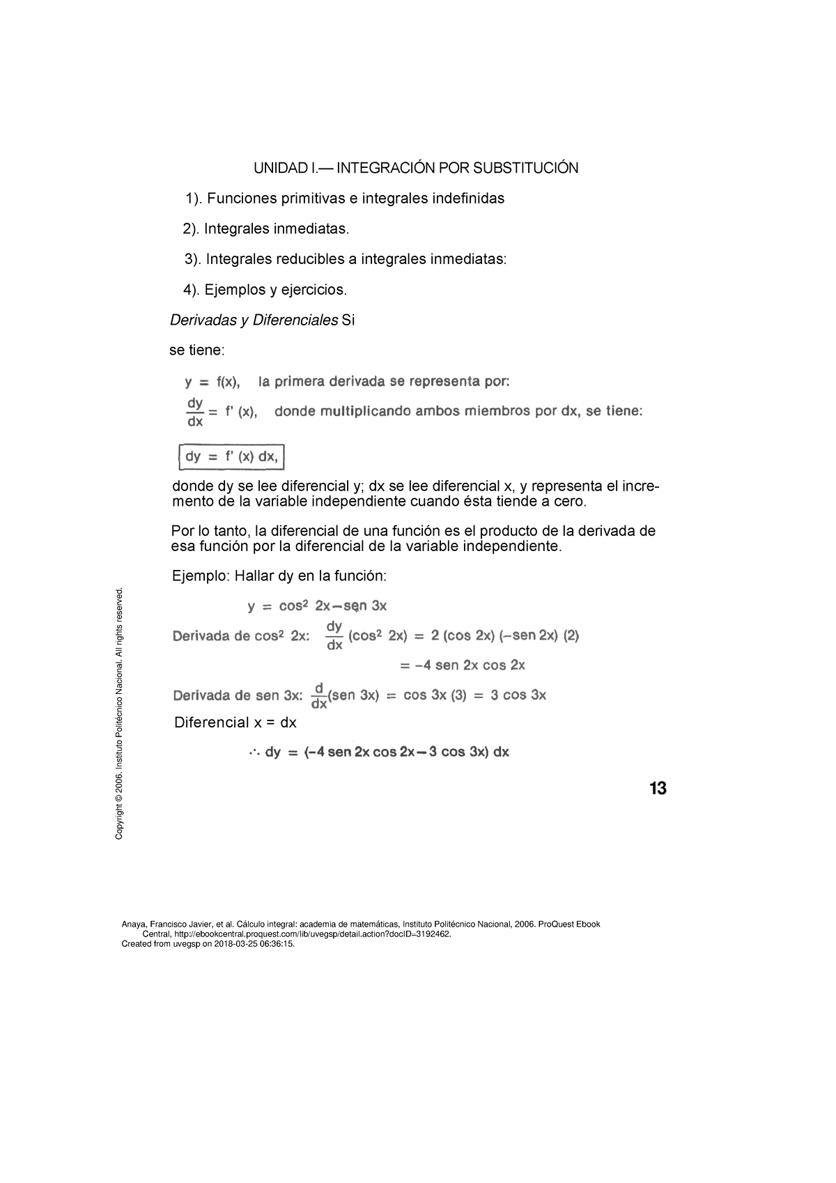 01 - Integrales Por Sustitución - UNIDAD I.ó INTEGRACI”N POR SUBSTITUCI ...