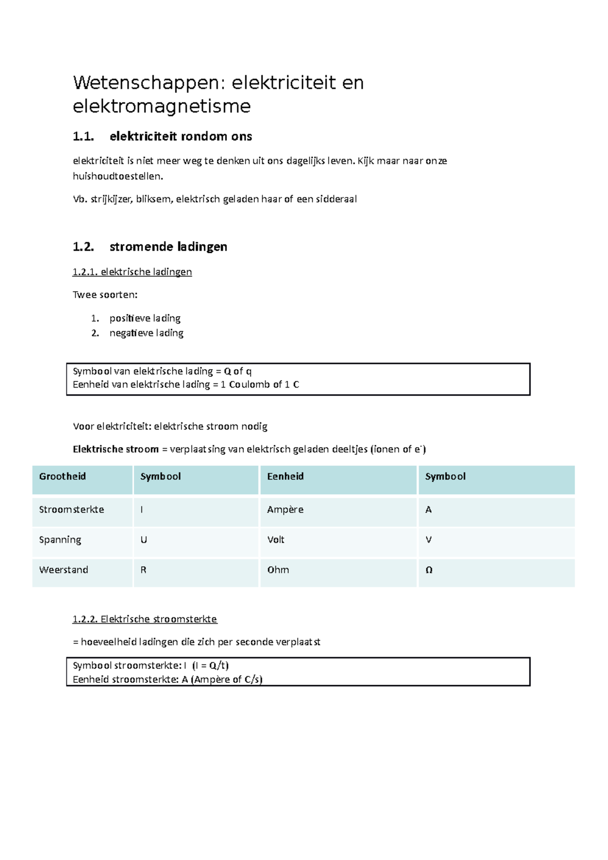 Wetenschappen elektriciteit en elektromagnetisme - elektriciteit rondom ...