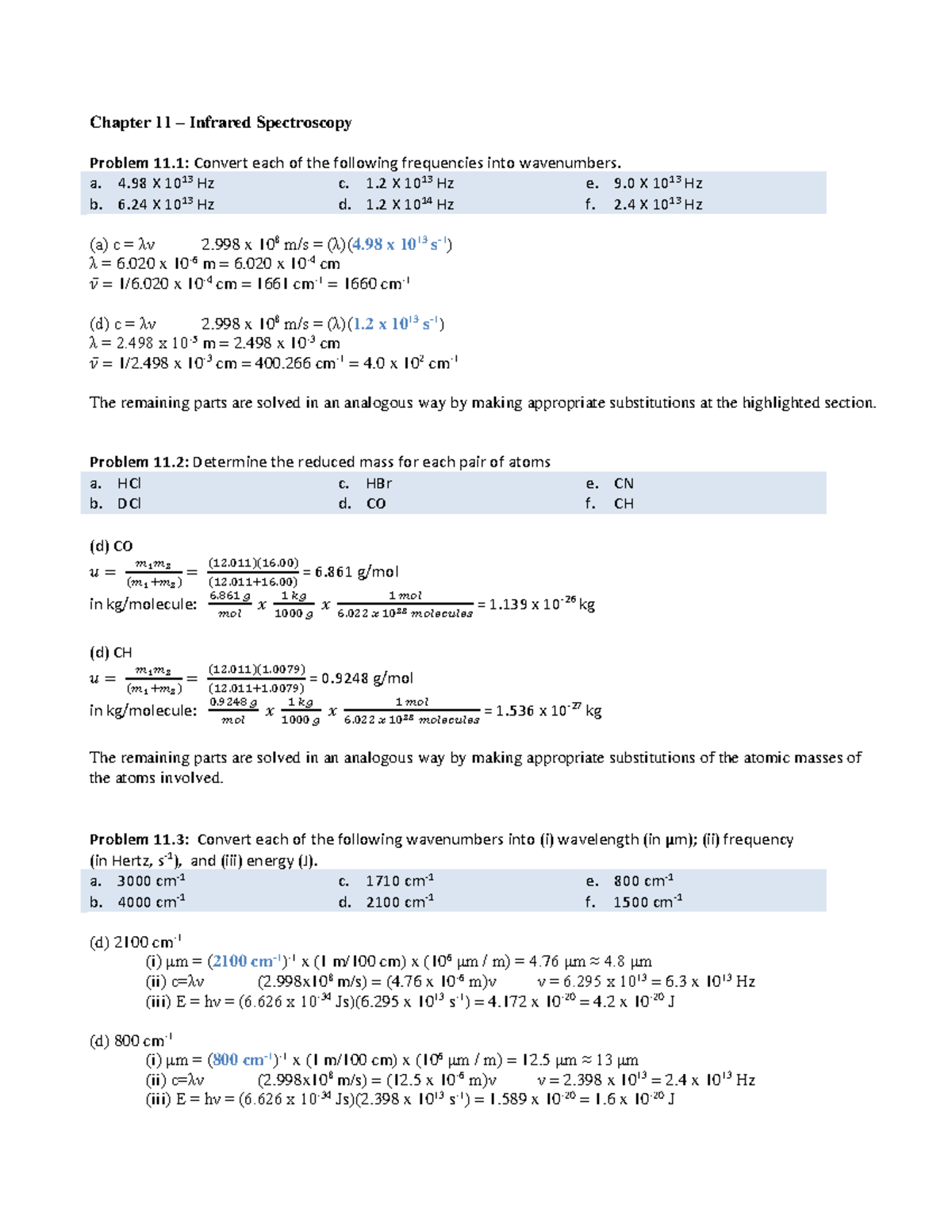 Chapter 11 Solutions - ..fg - Chapter 11 – Infrared Spectroscopy ...