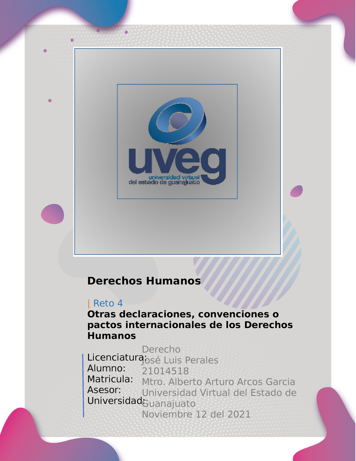 Derecho Humanos R4 U2 - Ejercicios Obligatorios - Derecho José Luis ...