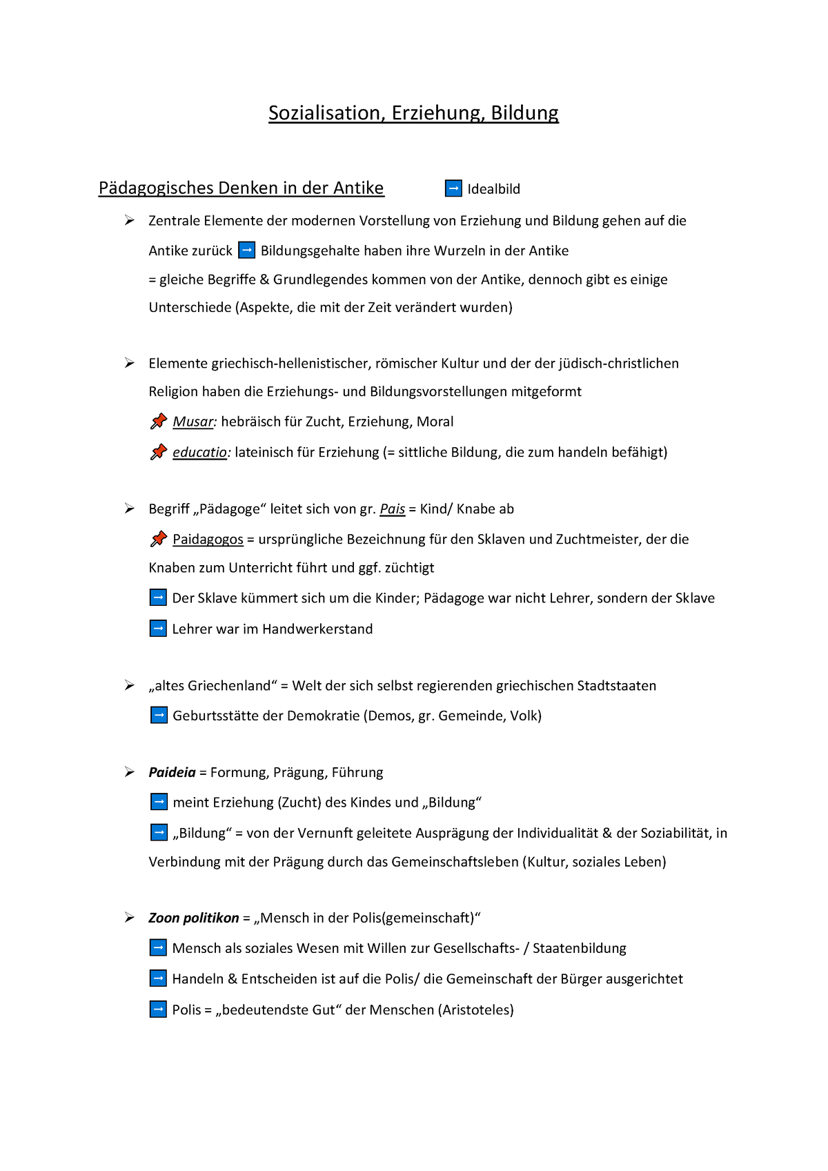 Biwi 1.2 Dietrich Zusammenfassung - Sozialisation, Erziehung, Bildung ...